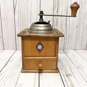 Vintage Western Germany GARANTIE FUR JEDES STUCK Wood+Metal Coffee Mill/Grinder
